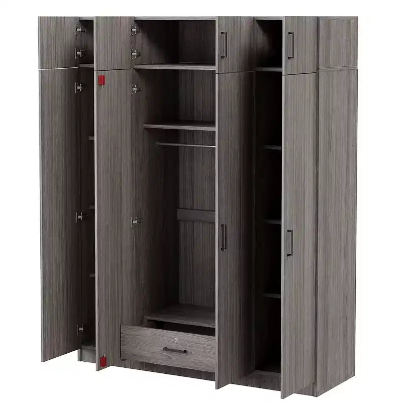 Armoire 4 portes avec 1 tiroir et compartiments supérieurs - ModernLuxe