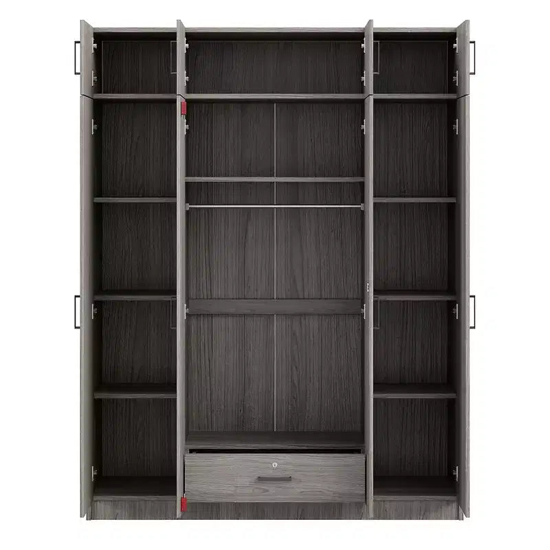 Armoire 4 portes avec 1 tiroir et compartiments supérieurs - ModernLuxe