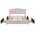 VECELO Queen/Full Size Bed Frame with Storage Drawers & Charging Ports, Upholstered Platform Bed Frame with Adjustable Headboard, Beige