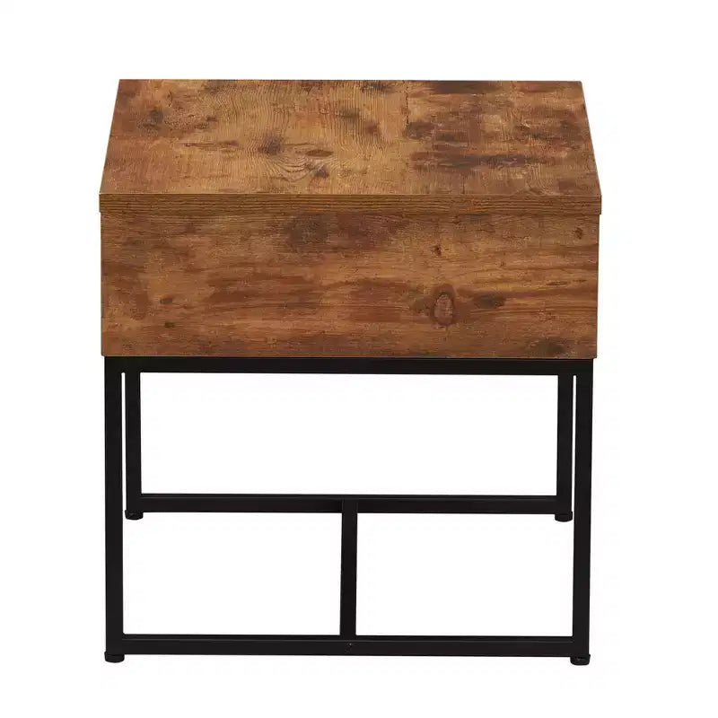 Table d'appoint carrée d'extrémité avec plateau enveloppant