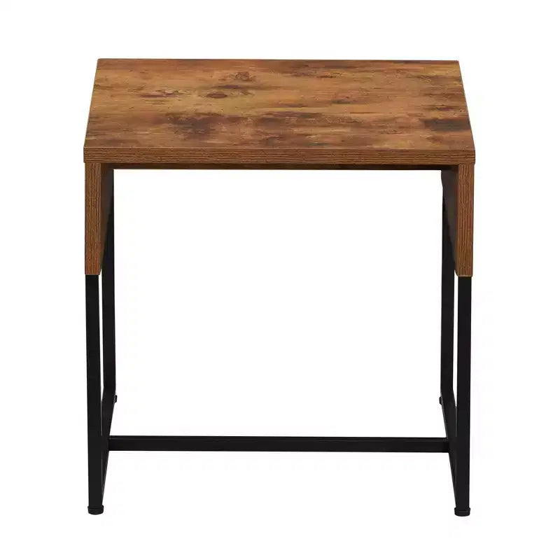 Table d'appoint carrée d'extrémité avec plateau enveloppant