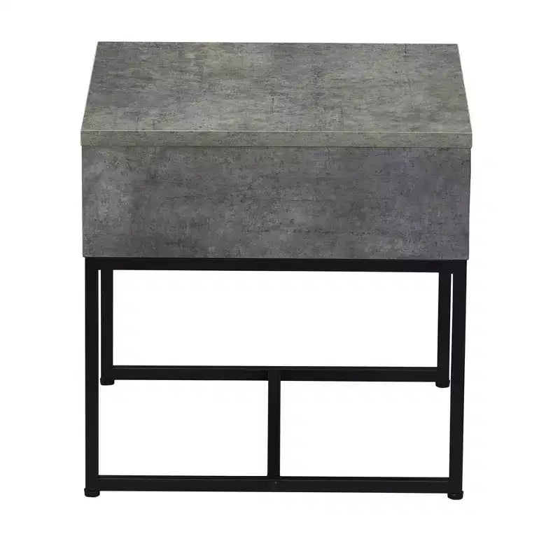 Table d'appoint carrée d'extrémité avec plateau enveloppant
