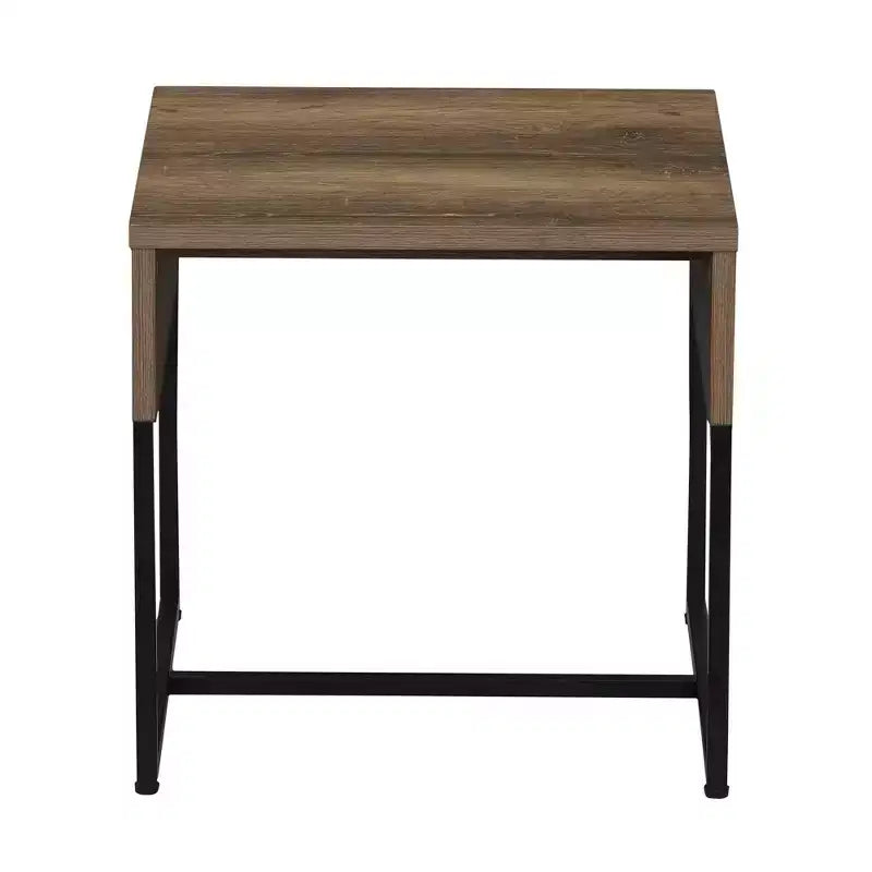 Table d'appoint carrée d'extrémité avec plateau enveloppant