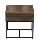 Table d'appoint carrée d'extrémité avec plateau enveloppant