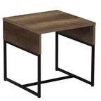 Table d'appoint carrée d'extrémité avec plateau enveloppant
