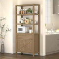 Garvee 71Tall Bookshelf Storage with Cabinet and Drawer, 5-Tier Farmhouse Book Shelf with Storage Cabinet,for Bedroom,Living Room
