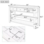Console Whisen Modern Design avec 3 tiroirs et 2 étagères ouvertes