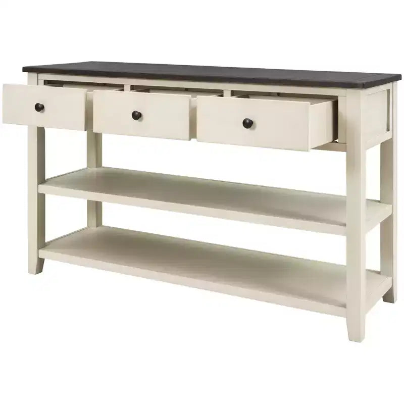 Console Whisen Modern Design avec 3 tiroirs et 2 étagères ouvertes