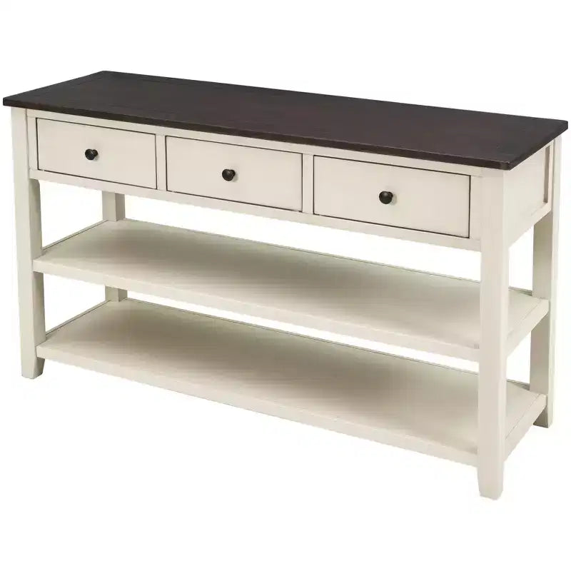 Console Whisen Modern Design avec 3 tiroirs et 2 étagères ouvertes