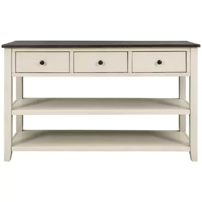 Console Whisen Modern Design avec 3 tiroirs et 2 étagères ouvertes