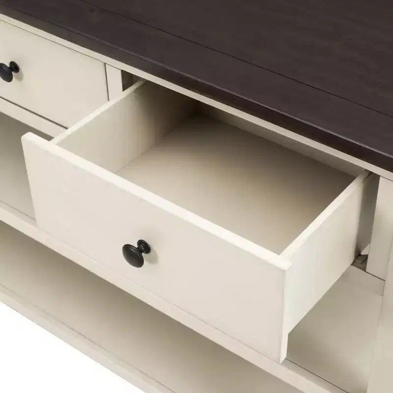Console Whisen Modern Design avec 3 tiroirs et 2 étagères ouvertes