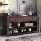 Console Whisen Modern Design avec 3 tiroirs et 2 étagères ouvertes