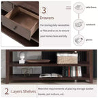 Console Whisen Modern Design avec 3 tiroirs et 2 étagères ouvertes