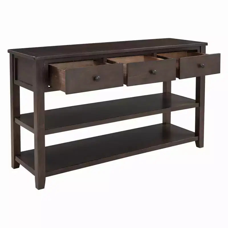 Console Whisen Modern Design avec 3 tiroirs et 2 étagères ouvertes
