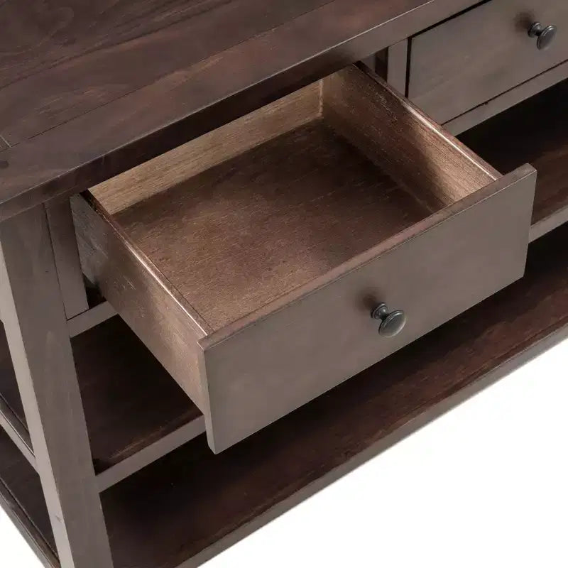 Console Whisen Modern Design avec 3 tiroirs et 2 étagères ouvertes