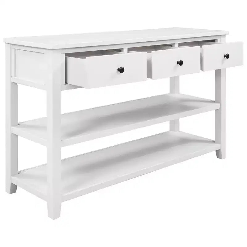 Console Whisen Modern Design avec 3 tiroirs et 2 étagères ouvertes