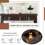 Console Whisen de style rétro classique avec 3 tiroirs supérieurs et étagère ouverte