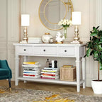 Console Whisen de style rétro classique avec 3 tiroirs supérieurs et étagère ouverte