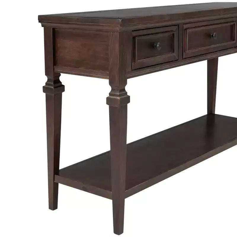 Console Whisen de style rétro classique avec 3 tiroirs supérieurs et étagère ouverte