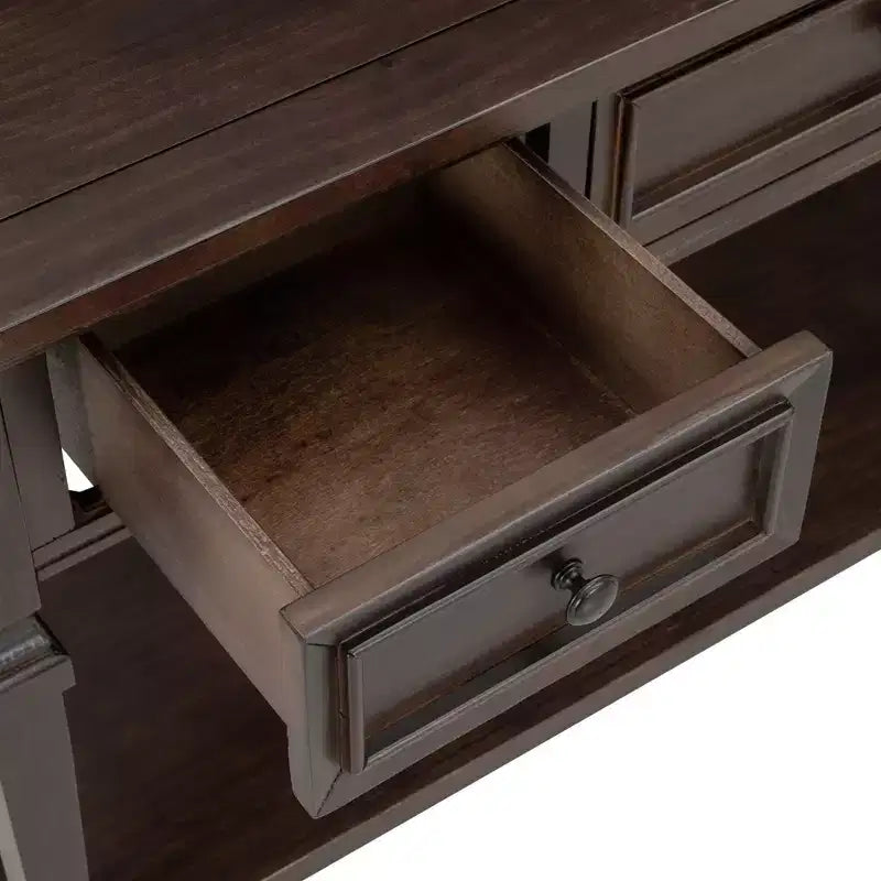 Console Whisen de style rétro classique avec 3 tiroirs supérieurs et étagère ouverte