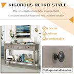 Console Whisen de style rétro classique avec 3 tiroirs supérieurs et étagère ouverte