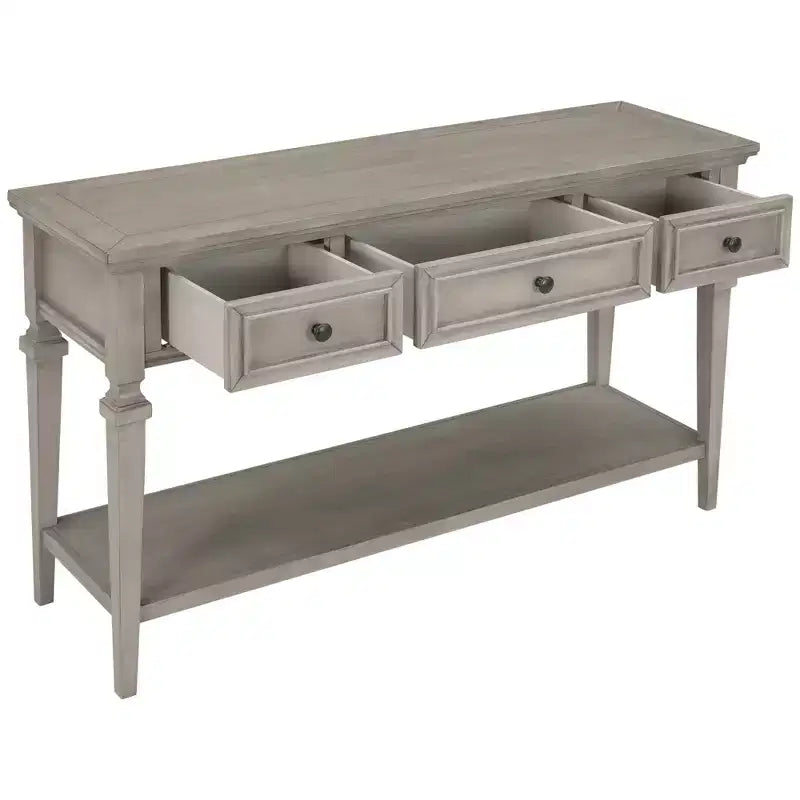 Console Whisen de style rétro classique avec 3 tiroirs supérieurs et étagère ouverte