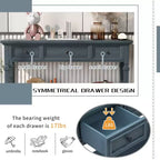 Console Whisen de style rétro classique avec 3 tiroirs supérieurs et étagère ouverte