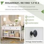 Console Whisen de style rétro classique avec 3 tiroirs supérieurs et étagère ouverte