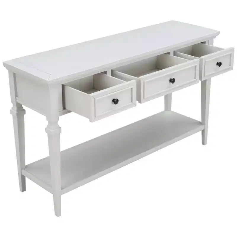 Console Whisen de style rétro classique avec 3 tiroirs supérieurs et étagère ouverte