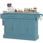 Chariot de cuisine roulant HOMCOM avec roulettes, Chariot de cuisine portable avec plateau en acier inoxydable, 2 tiroirs, porte-épices, porte-couteaux et porte-serviettes