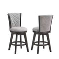 Kings Brand Furniture Boyce 24 Upholstered Counter Hight Swivel Stools, Set of 2, Silver/Gray