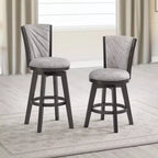 Tabourets de bar pivotants rembourrés Kings Brand Furniture Boyce 24, lot de 2, argent/gris