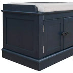 Banc de rangement Whisen de style classique avec 4 portes et des étagères réglables