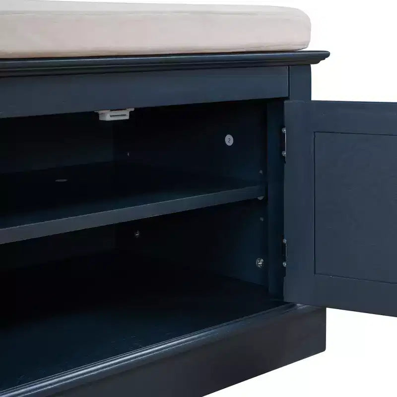 Banc de rangement Whisen de style classique avec 4 portes et des étagères réglables