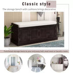 Banc de rangement Whisen de style classique avec 4 portes et des étagères réglables