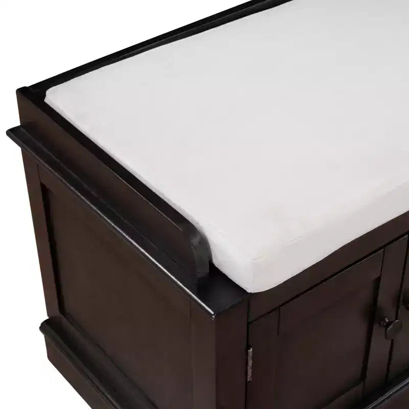 Banc de rangement Whisen de style classique avec 4 portes et des étagères réglables