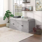 Banc de rangement Whisen de style classique avec 4 portes et des étagères réglables