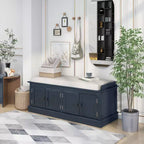 Banc de rangement Whisen de style classique avec 4 portes et des étagères réglables