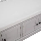 Banc de rangement Whisen de style classique avec 4 portes et des étagères réglables
