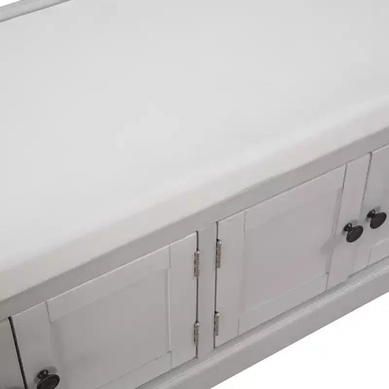 Banc de rangement Whisen de style classique avec 4 portes et des étagères réglables