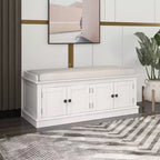 Banc de rangement Whisen de style classique avec 4 portes et des étagères réglables