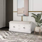 Banc de rangement Whisen de style classique avec 4 portes et des étagères réglables