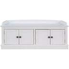 Banc de rangement Whisen de style classique avec 4 portes et des étagères réglables