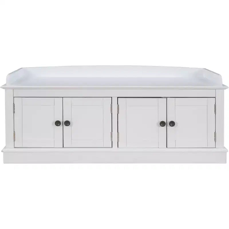 Banc de rangement Whisen de style classique avec 4 portes et des étagères réglables