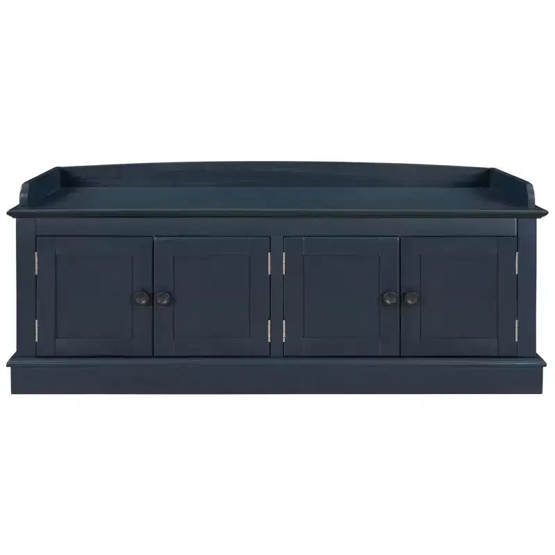 Banc de rangement Whisen de style classique avec 4 portes et des étagères réglables