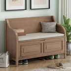Banc de rangement multifonctionnel de style rustique Whisen pour entrée avec espace de rangement caché et charnière de sécurité