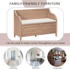 Banc de rangement multifonctionnel de style rustique Whisen pour entrée avec espace de rangement caché et charnière de sécurité