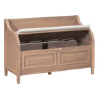 Banc de rangement multifonctionnel de style rustique Whisen pour entrée avec espace de rangement caché et charnière de sécurité