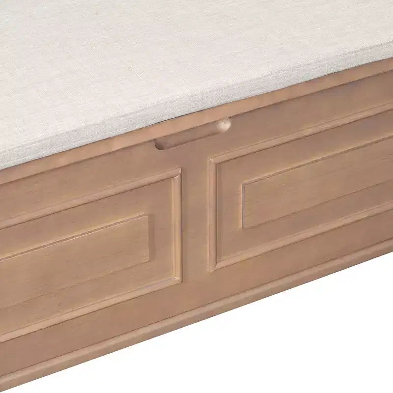 Banc de rangement multifonctionnel de style rustique Whisen pour entrée avec espace de rangement caché et charnière de sécurité