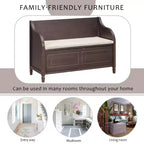 Banc de rangement multifonctionnel de style rustique Whisen pour entrée avec espace de rangement caché et charnière de sécurité